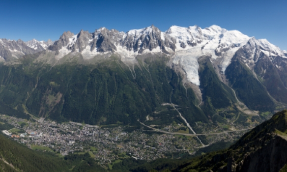 Mt Blanc Massif séð frá Le Brévent