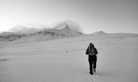 Á leið að fjallinu