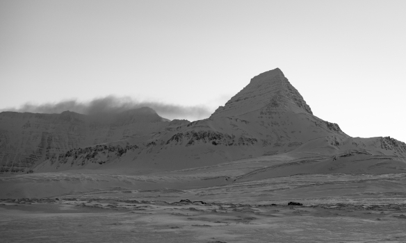 Skessuhorn þegar farið var að rökkva