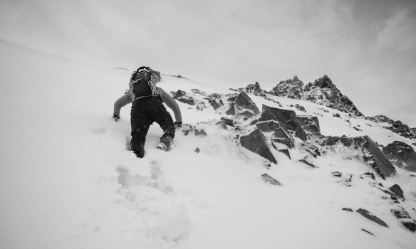 Ágúst á leiðinni upp á öxlina